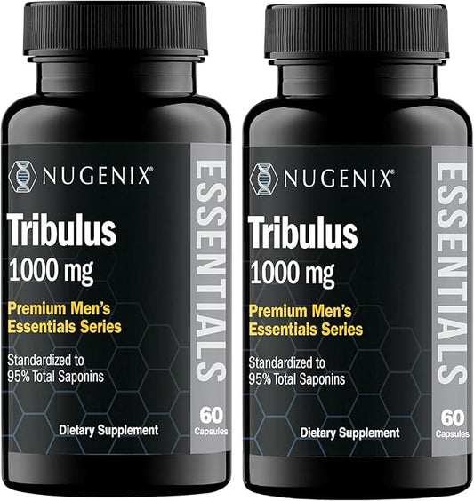 Nugenix Essentials Tribulus Terrestris for Men Extract - 95% Total Saponins, 1000mg High Potency, Extra Strength, 120 Count