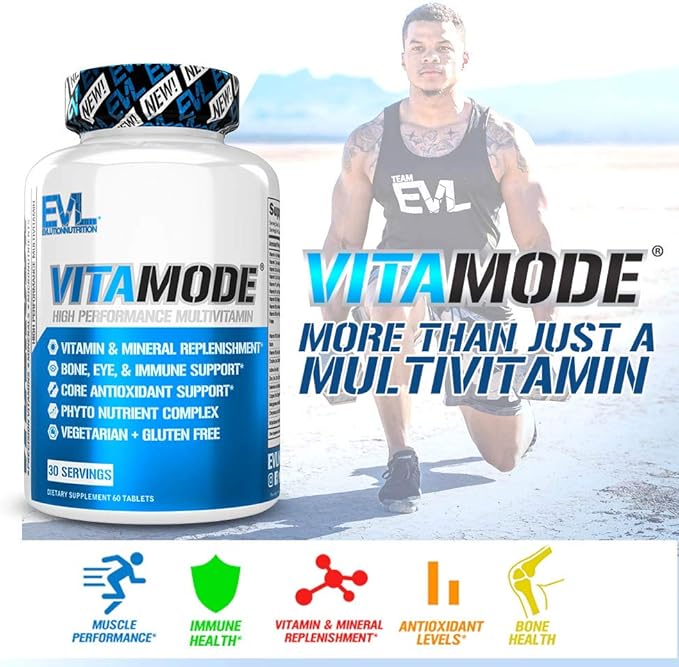 EVL Advanced Daily Multivitamin for Men - Men's Multivitamin with Essential Minerals Phytonutrient Complex and VitaMode Active Mens Vitamins for Energy with Lycopene for Muscle Bone and Immune Support