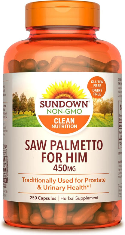 Sundown Saw Palmetto Supplement, Supports Men’s Health, 250 Capsules