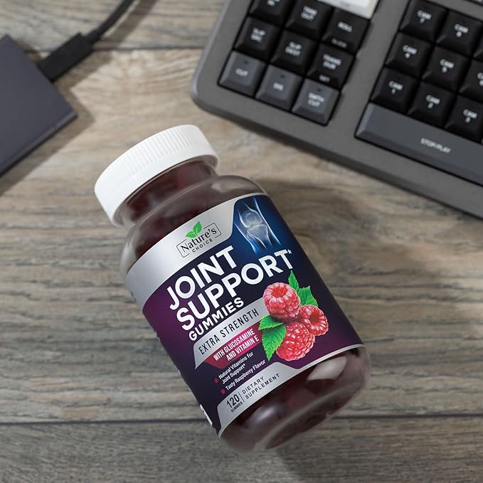 Joint Support Gummies Extra Strength Glucosamine Gummy Supplement with Vitamin E - Naturally Assists Cartilage & Joint Health & Flexibility Support - Best Support Chew for Men and Women - 120 Gummies
