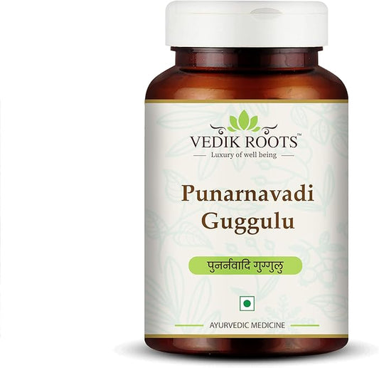 Punarnavadi Guggulu - Supports Kidney and Liver Health | Promotes Natural Fluid Balance | Ayurvedic Herbal Supplement | 60 Tablets