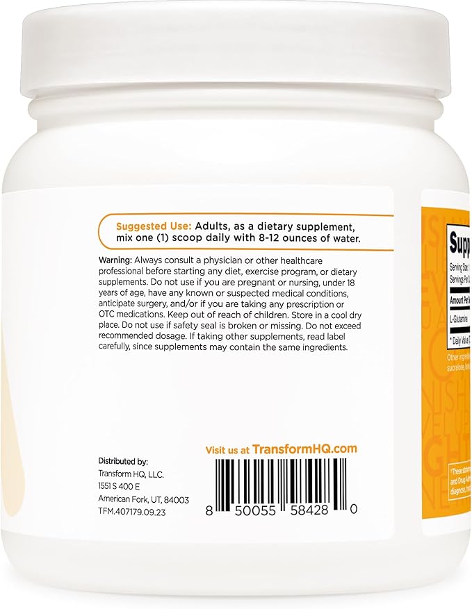 TransformHQ L-Glutamine Powder 500g (Tropical Whip) - Gluten Free, Non-GMO