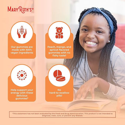 Vegan Omega 3 6 7 9 Gummies by MaryRuth's | Up to 4 Month Supply | Omega 3 Supplement with Flaxseed Oil | Omega 3 Gummies | No Fish Taste | Non-GMO | 120 Count