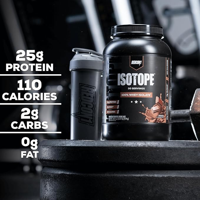 REDCON1 Isotope 100% Whey Isolate, Peanut Butter Chocolate - Keto Friendly Whey Protein Powder - Low Carb + Zero Sugar Whey Protein Isolate - Keto Protein Powder (71 Servings)