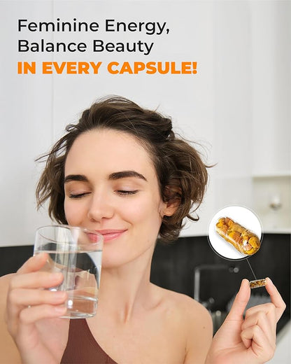 Bee Pollen Vegetarian Capsules with Vitamin C, Natural Organic Supplement, Fermented Pollen Granules, Multivitamin, Immune, Energy Support (100 caps)