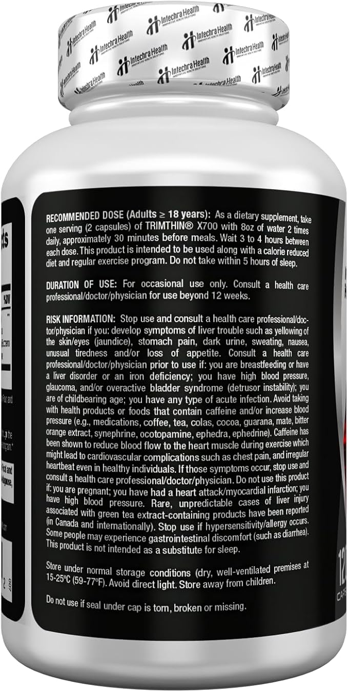 TrimThin® X700 Thermogenic Diet Pills with Maximum Energy Manufactured in USA 120 Capsules