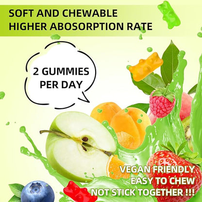 Potassium Magnesium Supplement Gummies, Potassium Gummies for Adults Kids, High Absorption Magnesium Glycinate for Leg Cramps & Immune Health, Sugar-Free, Vegan Mixed Flavors, 120 Count