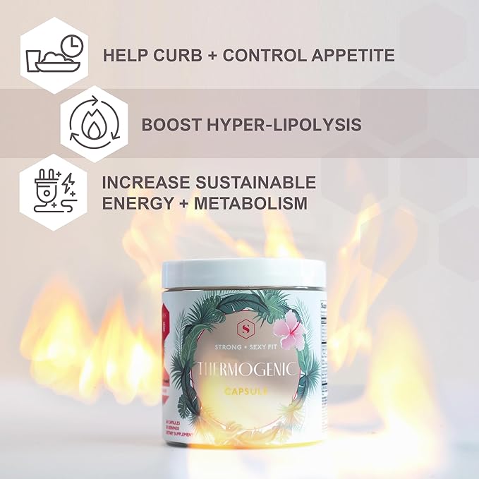 Strong + Sexy Fit, Weight & Diet Support Health Supplement, Workout Supplements, Natural Energy with Green Tea Extract, Appetite & Metabolism Support, Supplements for Women, Unflavored, 60 Capsules