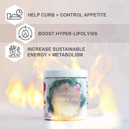 Strong + Sexy Fit, Weight & Diet Support Health Supplement, Workout Supplements, Natural Energy with Green Tea Extract, Appetite & Metabolism Support, Supplements for Women, Unflavored, 60 Capsules