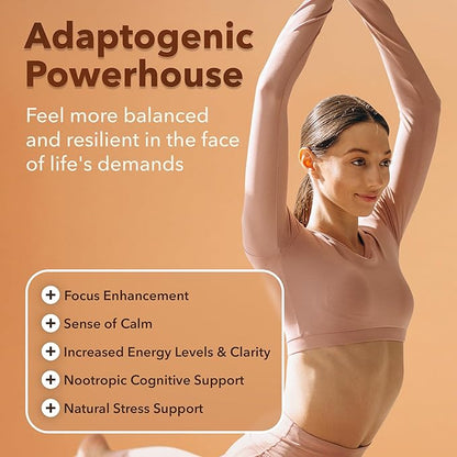 USDA Organic Lions Mane Supplement Capsules with Ashwagandha, Chaga, Reishi, Cordyceps, Turkey Tail (18,600mg/serv) 10x Adaptogenic Mushroom Complex as Focus Supplement - Energy, Immunity & Nootropic