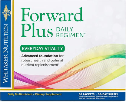 Dr. Whitaker's Forward Plus Daily Regimen - Comprehensive Multivitamin Supplement Supports Optimal Energy, Strength, Vitality, and Stamina - 60 Packets (30-Day Supply)