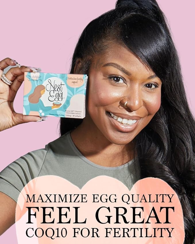 Nest Egg Ubiquinol CoQ10 100mg - Premium CoQ10 Fertility Supplement for Women - Made in USA - 3rd Party Tested - Once Daily Softgels (30 Count)