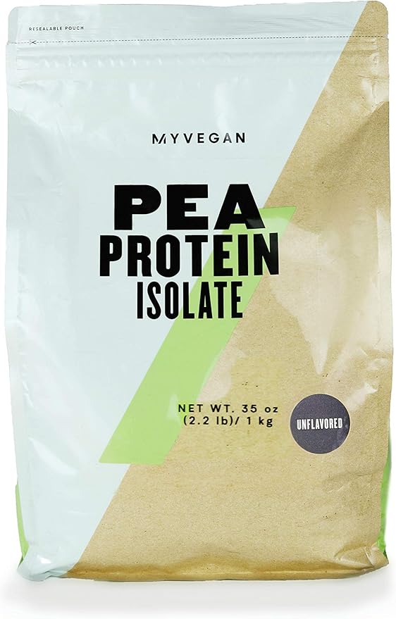 Myprotein® - MYVEGAN Pea Protein Isolate Powder - Natural Plant Based Protein Powder - Gluten Free, Sugar Free, Vegan Fitness Nutrition - Recovery w/Amino Acids - Unflavored, 2.2 Lb (40 Servings)