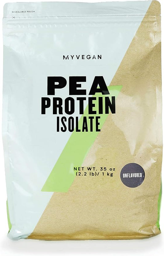 Myprotein® - MYVEGAN Pea Protein Isolate Powder - Natural Plant Based Protein Powder - Gluten Free, Sugar Free, Vegan Fitness Nutrition - Recovery w/Amino Acids - Unflavored, 2.2 Lb (40 Servings)