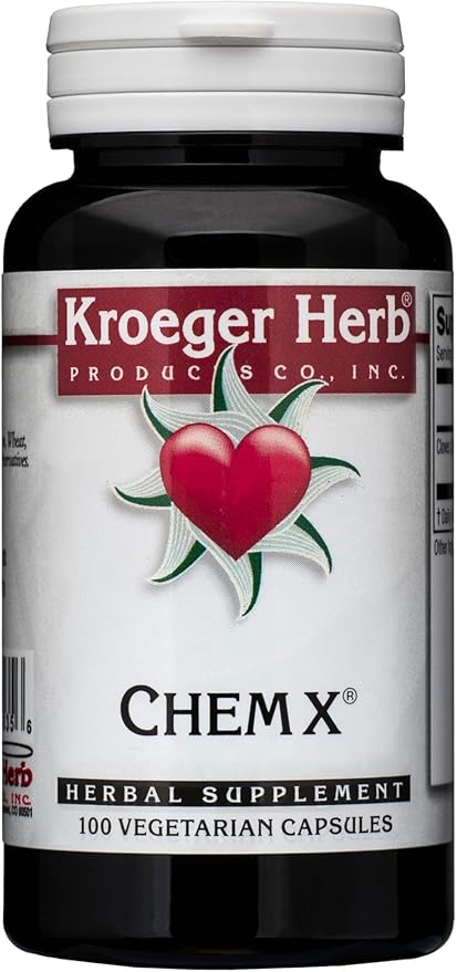 Kroeger Herb, Chem X, Daily Advanced Detox and Cleansing Formula, Supports Health Liver Function with Red Clover, Yellow Dock, Paprika & More - Non-GMO, Gluten Free, No Preservatives, Made in USA