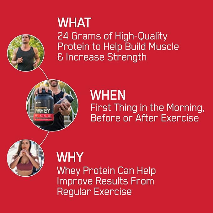 Optimum Nutrition Gold Standard 100% Whey Protein Powder, Double Rich Chocolate, 1 Pound