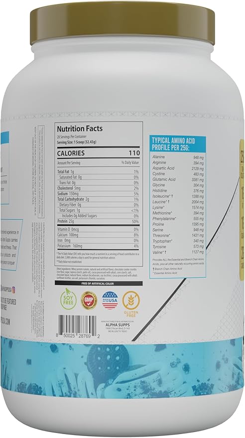 ISO, Low Carb 100% Whey Protein Isolate Powder, 25 Grams Per Serving, Helps Support Muscle Growth, Low Sugar and Gluten Free (Cookies & Cream, 2 lb)