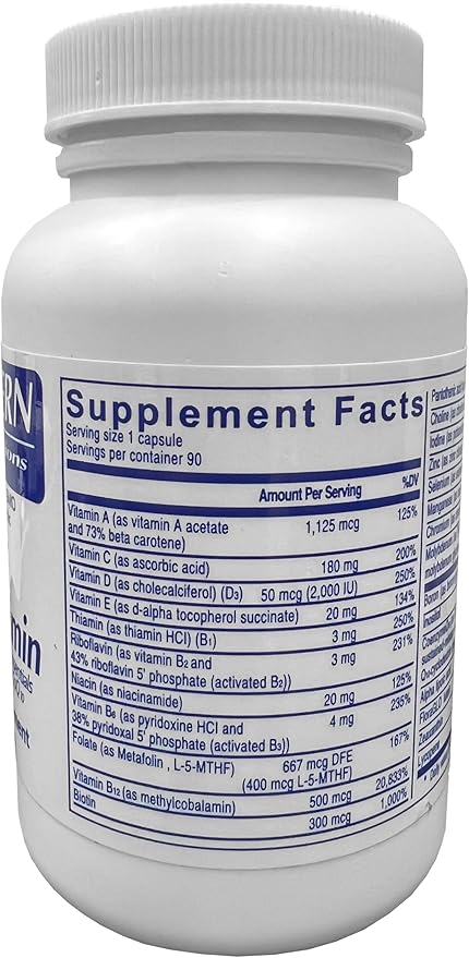 Multivitamin Supplement for Women & Men - Daily Support with Essential Nutrients, Antioxidant Complex, CoQ10 and Lutein for Enhanced Immunity, Brain Function, and Eye Health - 90 Capsules