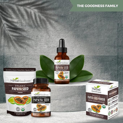 Organic Papaya Seeds Powder 4oz - 100% Natural Cleanse with Papain for Gut & Digestive Health Support - Papaya Seed for Body Detox & Colon Broom Formula - 1 Pack