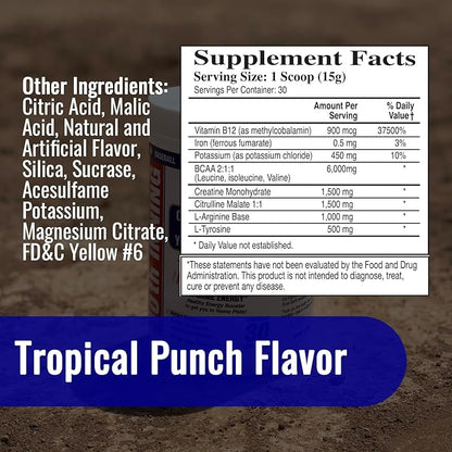 Youth Baseball & Softball in-Game Energy 10th Inning | Vitamins, Electrolytes, Amino Acids for Explosiveness, Stim-Free (30 Servings)