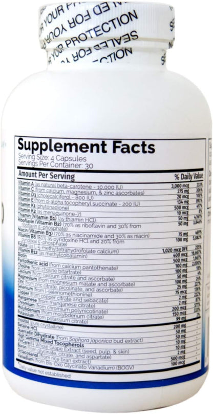 Multi Two (120 Capsules) - Advanced, Full-Spectrum Multivitamin, Mineral, and Cofactor Formula - Coenyzme Vitamins - Veggie Caps