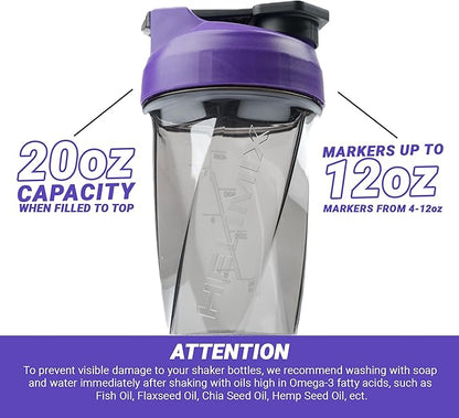 HELIMIX 1.5 Vortex Blender Shaker Bottle Holds Upto 20oz | No Blending Ball or Whisk | USA Made | Portable Pre Workout Whey Protein Drink Shaker Cup | Mixes Cocktails Smoothies Shakes | Top Rack Safe