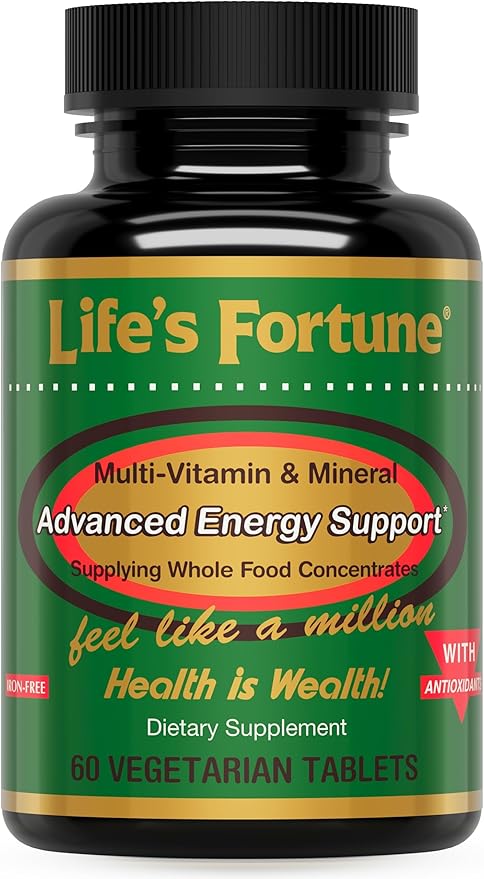 Life's Fortune Multivitamin & Mineral 60 Tablets, All Natural Energy Source Supplying Whole Food Concentrates, Antioxidants, Amino Acids, Enzymes, Trace Minerals & More