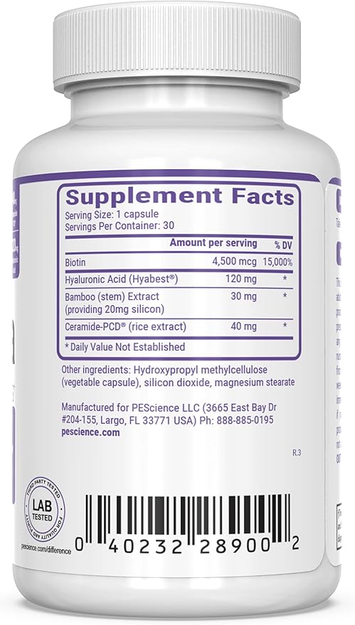 PEScience Renuvia, One Daily Hair Skin and Nails Hyaluronic Acid Blend, 30 Capsules