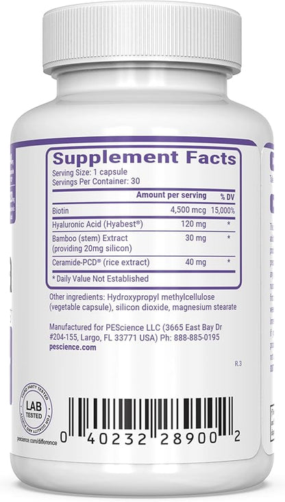 PEScience Renuvia, One Daily Hair Skin and Nails Hyaluronic Acid Blend, 30 Capsules