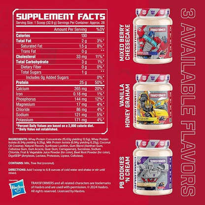 Core Nutritionals | Transformers Protron Protein Blend Nutritional Supplement Formula (Free Prize Inside) for Adults Ages 18+ (2 Pounds, PB Cookies 'N Cream)