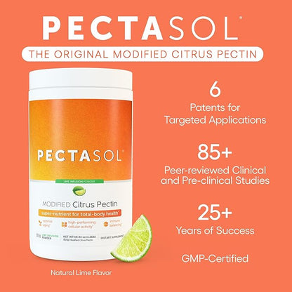 PectaSol Modified Citrus Pectin – 551g Lime Powder – Total-Body Health Supplement to Support Heart, Immune System, Inflammation Response & Healthy Aging + Maintain Healthy Galectin-3 Levels