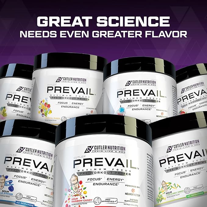 Prevail Pre Workout Powder with Nootropics Pre-Workout Drink for Men and Women Lazer Focus and Energy Stim Pre Workout with L-Citrulline Alpha GPC and L Tyrosine , 40 Scoops (Tropical Punch)