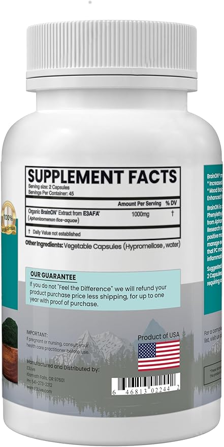 E3LIVE Blue Majik Organic Spirulina Powder: Superfood Your Way to Radiant Health and Wellness - No Fishy Smell, 100% Vegan Protein 90 Count