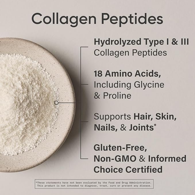 Sports Research Collagen Peptides for Women & Men - Hydrolyzed Type 1 & 3 Collagen Powder Protein Supplement for Healthy Skin, Nails, Bones & Joints - Easy Mixing Vital Nutrients & Proteins