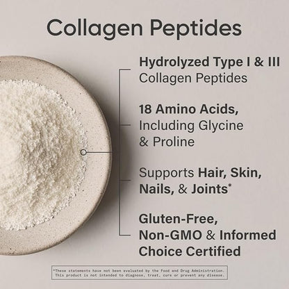 Sports Research Collagen Peptides for Women & Men - Hydrolyzed Type 1 & 3 Collagen Powder Protein Supplement for Healthy Skin, Nails, Bones & Joints - Easy Mixing Vital Nutrients & Proteins