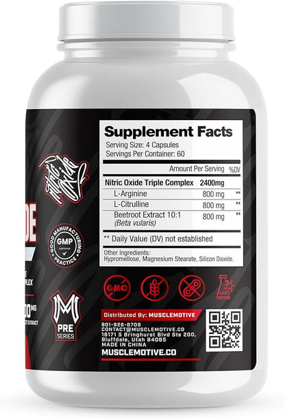 Nitric Oxide Supplement 2400mg with L-Arginine, L-Citrulline and Beet Root Extract, 240 Capsules