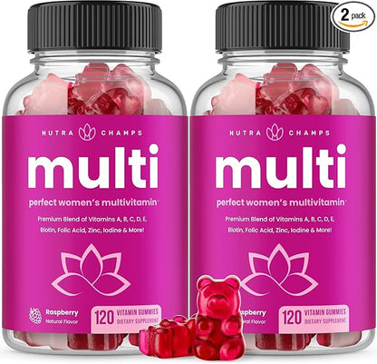 Multivitamin for Women 14+ | Womens Multivitamin Gummies, 240 Count | Vitamins A, B, C, D, E, Biotin, Folic Acid | Womens Gummy Multivitamins | Chewable Daily Multi Gummy Vitamins for Women (2 Pack)