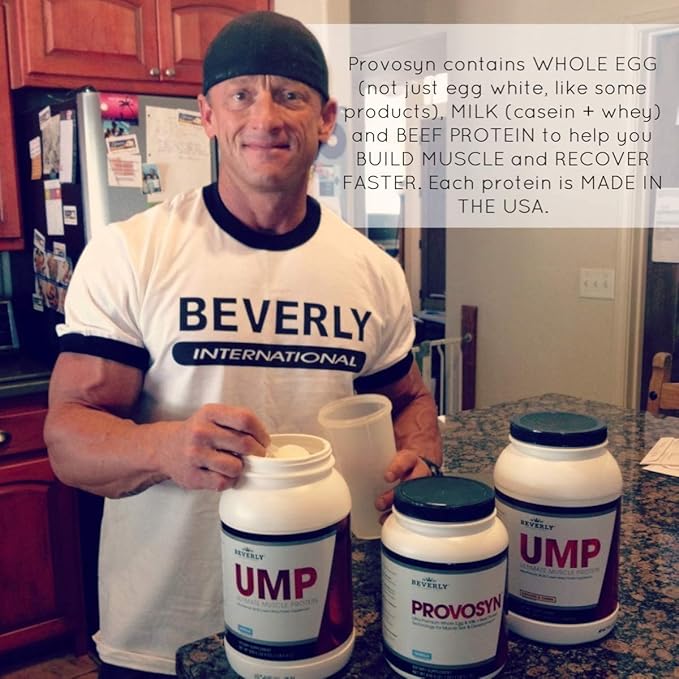 PROVOSYN. The Original Ultra-Premium Whole Egg, Milk (Casein + Whey) and Beef Protein Powder. Fast Muscle Building + Recovery. Perfect for Hard Gainers. Vanilla Flavor, 616 g The Mature Users Protein.