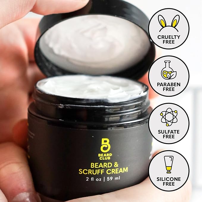 The Beard Club Biotin Beard Cream - Moisturizing and Hydrating Shea Beard Butter for Healthier Facial Hair & Skin