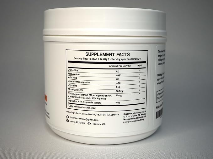 Pre workout - Stim Free, Caffeine Free, Energy, Endurance, Focus, Strength