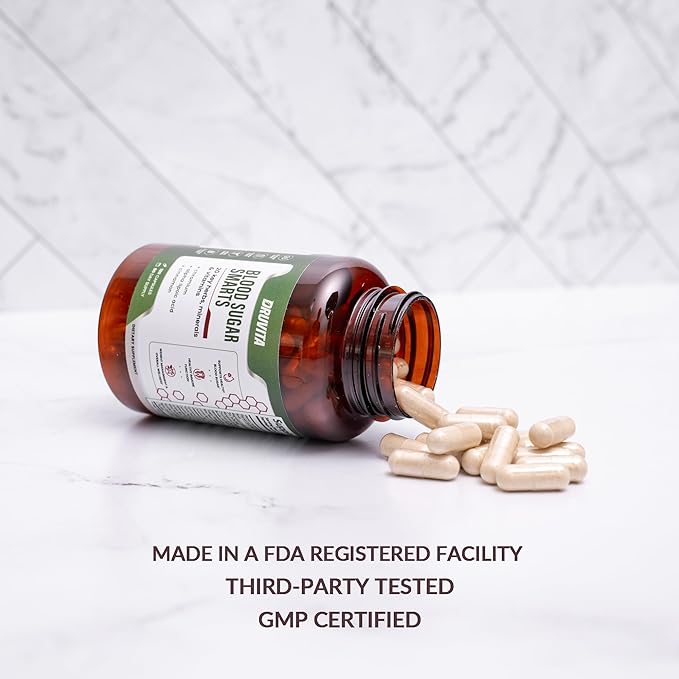 Blood Sugar Smarts - 20 Key Herbs, Minerals & Vitamins - with Chromium, Alpha Lipoic Acid, Cinnamon & Bitter Melon, for Men Women- Non-GMO Natural- 120 Capsules 60 Day Supply