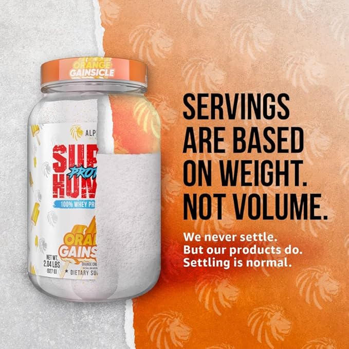 ALPHA LION Superhuman Whey Protein Powder, Great Tasting Pure Whey Protein Isolate, Low Carb, Low Sugar, No Bloat Post Workout, Muscle Recovery & Growth (28 Servings, Orange Gainsicle)