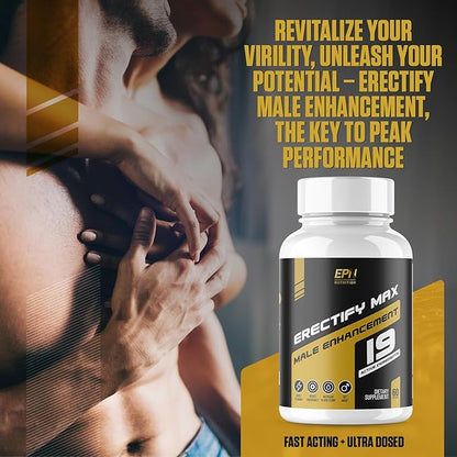 ERECTIFY MAX Pills for Men Fast Acting Erection Support | #1 New Ultra Dosed Male Enhancement to Maximize Blood Flow, Thickness & Boost Libido | Horny Goat Weed + 18 Ingredients - 60 Pills