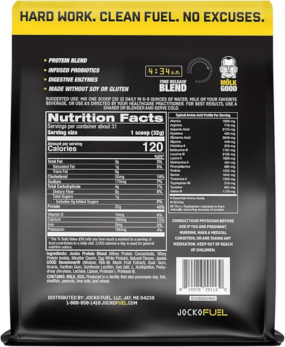 Jocko Mölk Whey Protein Powder 22g Sugar Free Monk Fruit Blend - Muscle Recovery & Growth, Packaging May Vary (31 Servings, Banana Cream)