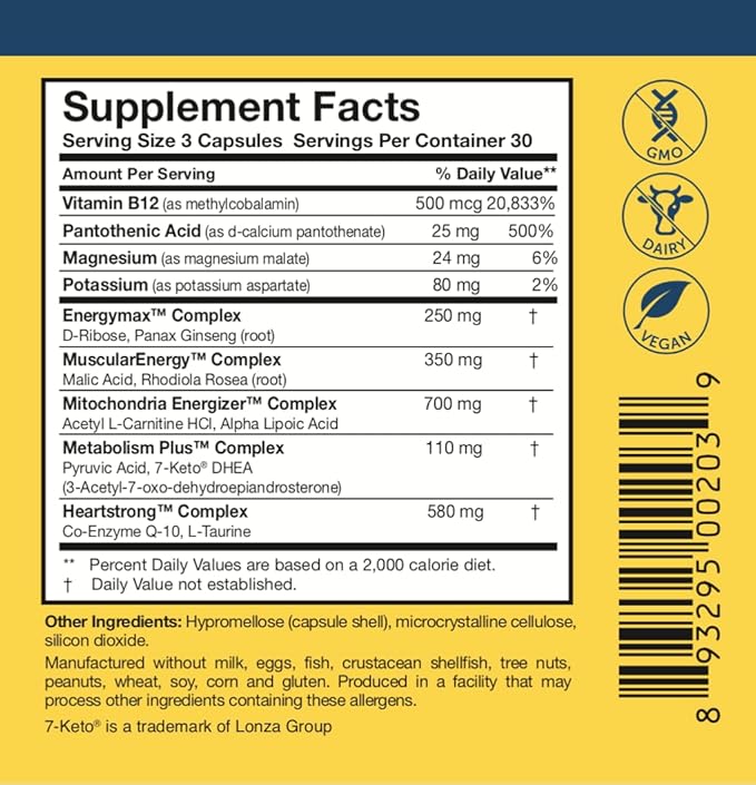 Researched Nutritionals Mens & Womens Vitamins for Energy Support - Optimized Energy Duo - Adrenal Support & Mitochondrial Supplements to Promote Optimal Cellular Energy - ATP 360 & Energy Multi-Plex
