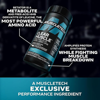 Muscletech HMB Supplements 1000mg, Clear Muscle (42 Liquid Softgels) - Highest Grade HMB for Lean Muscle & Recovery - HMB Free Acid Muscle Supplement - Help Decrease Muscle Breakdown