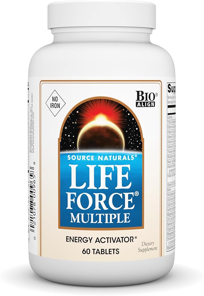 Source Naturals Life Force Multiple Iron Free Daily Multivitamin High Potency Essential Vitamins, Minerals, Antioxidants & Nutrients - Energy & Immune Boost - 60 Tablets