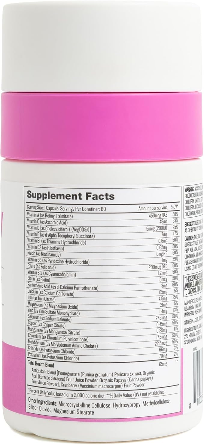 Health by Habit Womens Multi Supplement (60 Capsules) - 23 Essential Vitamins and Minerals, Supports General Health & Wellness, Non-GMO, Sugar Free (1 Pack)