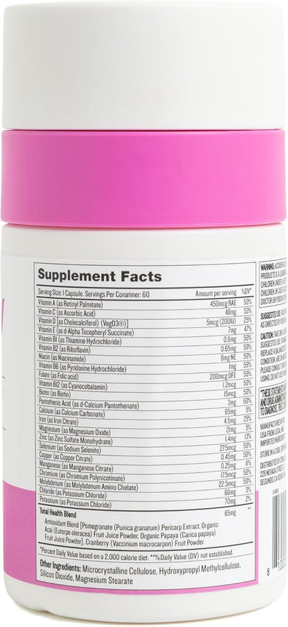 Health by Habit Womens Multi Supplement (60 Capsules) - 23 Essential Vitamins and Minerals, Supports General Health & Wellness, Non-GMO, Sugar Free (1 Pack)