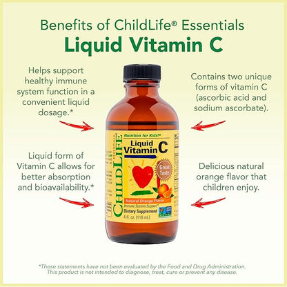 CHILDLIFE ESSENTIALS Immune Support 3-Pack - Liquid Vitamin C, First Defense, and Zinc - Immune Boosting Supplements for Infants, Toddlers, and Kids
